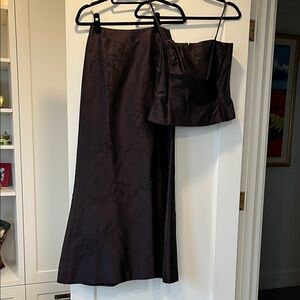 Ann Taylor Strapless Dress Set in Dark Purple